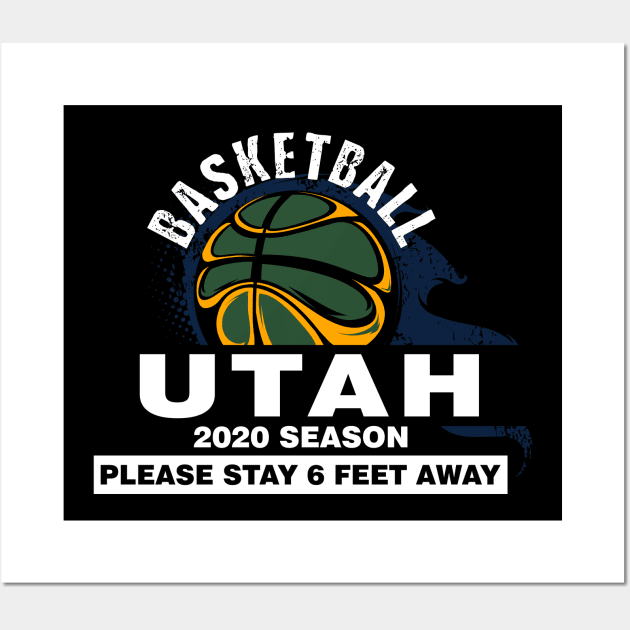 Utah Jazz Spirit Stay 6ft Away Wall Art by mckinney